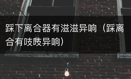 踩下离合器有滋滋异响（踩离合有吱吱异响）