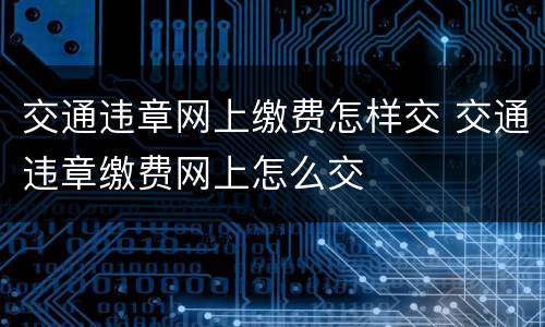 交通违章网上缴费怎样交 交通违章缴费网上怎么交