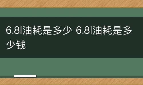 6.8l油耗是多少 6.8l油耗是多少钱