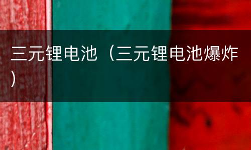 三元锂电池（三元锂电池爆炸）