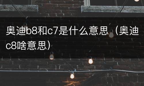奥迪b8和c7是什么意思（奥迪c8啥意思）