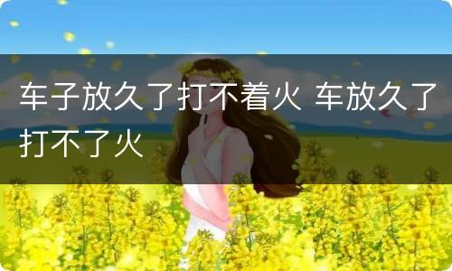 车子放久了打不着火 车放久了打不了火
