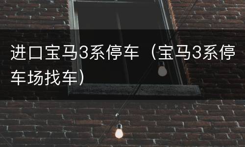 进口宝马3系停车（宝马3系停车场找车）