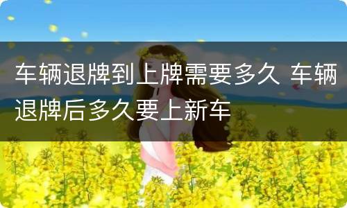 车辆退牌到上牌需要多久 车辆退牌后多久要上新车