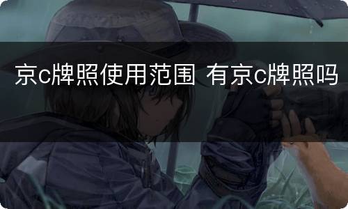 京c牌照使用范围 有京c牌照吗