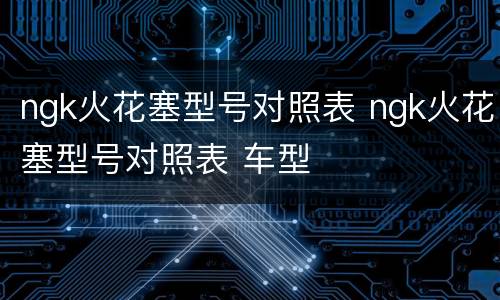 ngk火花塞型号对照表 ngk火花塞型号对照表 车型