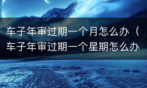 车子年审过期一个月怎么办（车子年审过期一个星期怎么办）