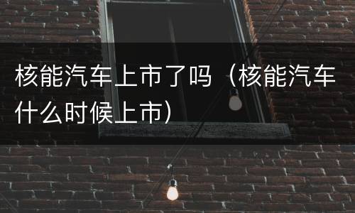 核能汽车上市了吗（核能汽车什么时候上市）