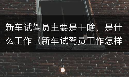 新车试驾员主要是干啥，是什么工作（新车试驾员工作怎样）