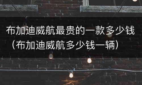 布加迪威航最贵的一款多少钱（布加迪威航多少钱一辆）