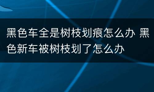 黑色车全是树枝划痕怎么办 黑色新车被树枝划了怎么办