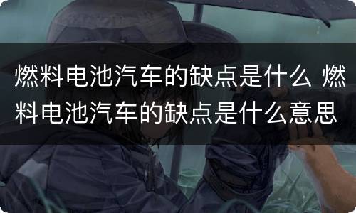 燃料电池汽车的缺点是什么 燃料电池汽车的缺点是什么意思
