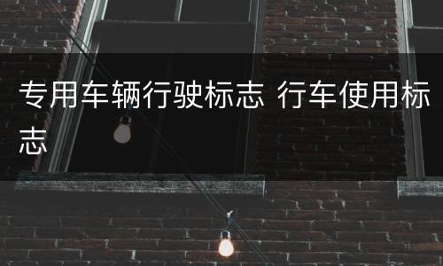 专用车辆行驶标志 行车使用标志