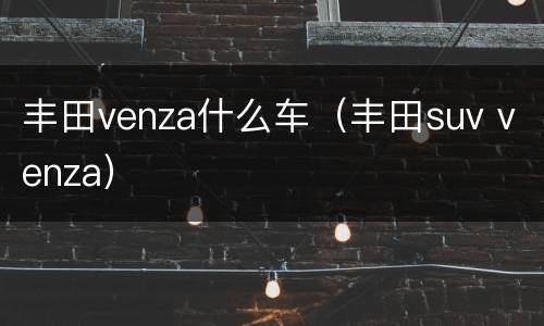 丰田venza什么车（丰田suv venza）