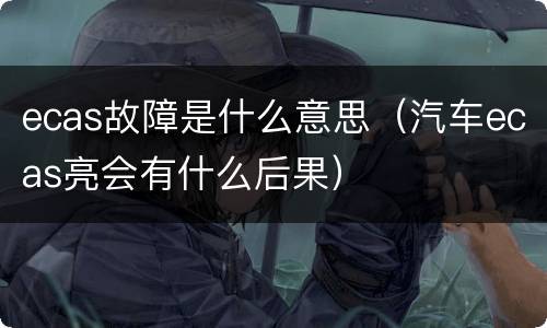 ecas故障是什么意思（汽车ecas亮会有什么后果）