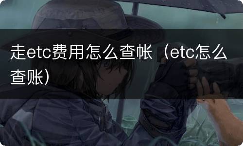 走etc费用怎么查帐（etc怎么查账）