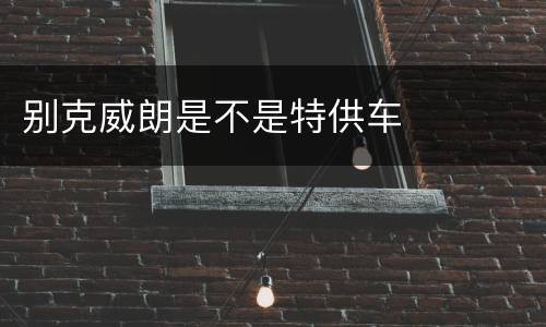 别克威朗是不是特供车