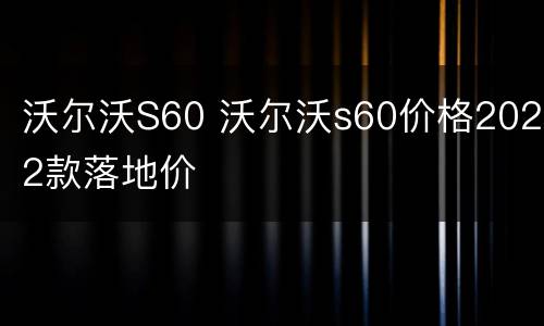 沃尔沃S60 沃尔沃s60价格2022款落地价