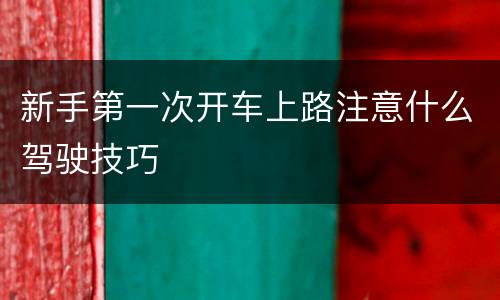新手第一次开车上路注意什么驾驶技巧