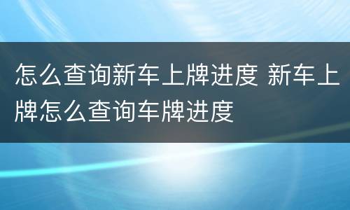 怎么查询新车上牌进度 新车上牌怎么查询车牌进度