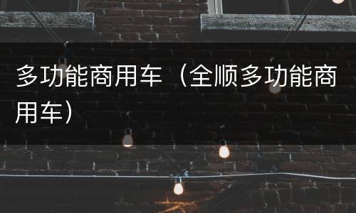 多功能商用车（全顺多功能商用车）