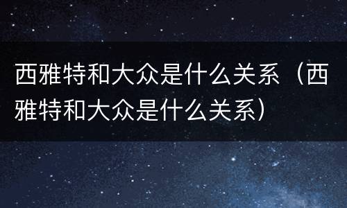 西雅特和大众是什么关系（西雅特和大众是什么关系）