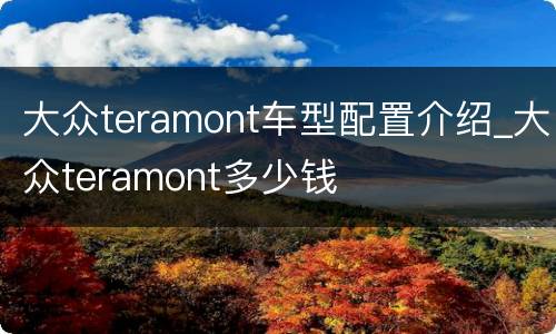 大众teramont车型配置介绍_大众teramont多少钱