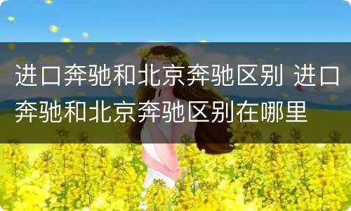 进口奔驰和北京奔驰区别 进口奔驰和北京奔驰区别在哪里