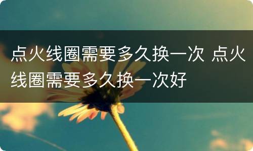 点火线圈需要多久换一次 点火线圈需要多久换一次好