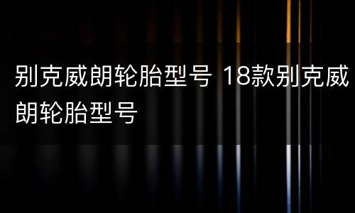 别克威朗轮胎型号 18款别克威朗轮胎型号
