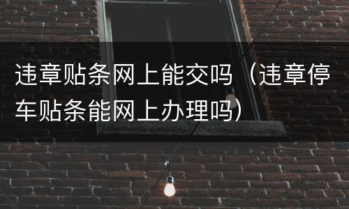 违章贴条网上能交吗（违章停车贴条能网上办理吗）