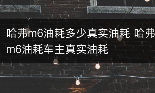 哈弗m6油耗多少真实油耗 哈弗m6油耗车主真实油耗