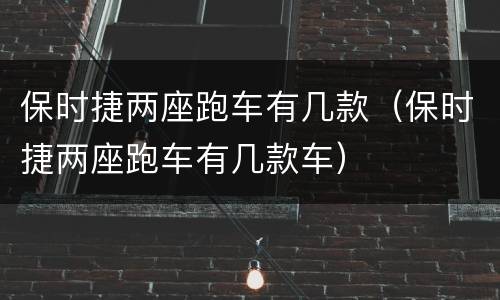 保时捷两座跑车有几款（保时捷两座跑车有几款车）