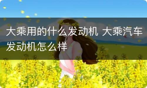 大乘用的什么发动机 大乘汽车发动机怎么样