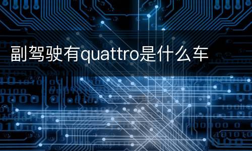 副驾驶有quattro是什么车