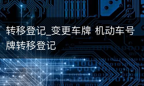 转移登记_变更车牌 机动车号牌转移登记