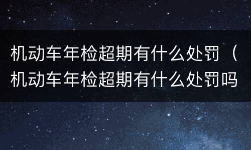 机动车年检超期有什么处罚（机动车年检超期有什么处罚吗）