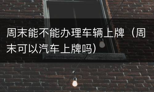 周末能不能办理车辆上牌（周末可以汽车上牌吗）