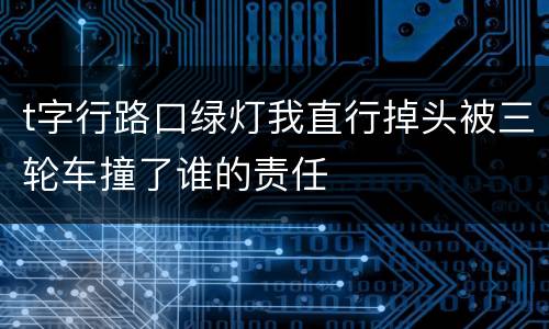 t字行路口绿灯我直行掉头被三轮车撞了谁的责任