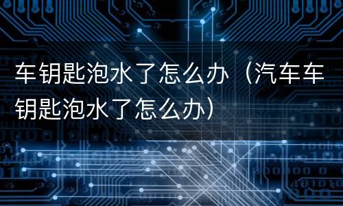 车钥匙泡水了怎么办（汽车车钥匙泡水了怎么办）