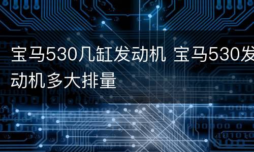 宝马530几缸发动机 宝马530发动机多大排量