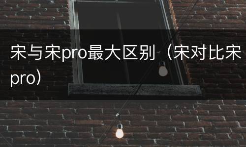 宋与宋pro最大区别（宋对比宋pro）