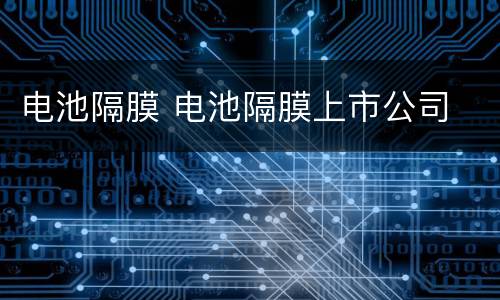 电池隔膜 电池隔膜上市公司