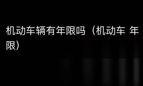 机动车辆有年限吗（机动车 年限）