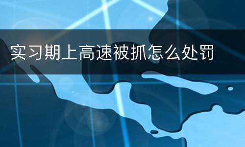 实习期上高速被抓怎么处罚