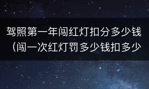 驾照第一年闯红灯扣分多少钱（闯一次红灯罚多少钱扣多少分）