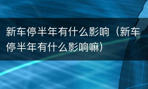 新车停半年有什么影响（新车停半年有什么影响嘛）
