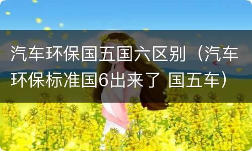汽车环保国五国六区别（汽车环保标准国6出来了 国五车）