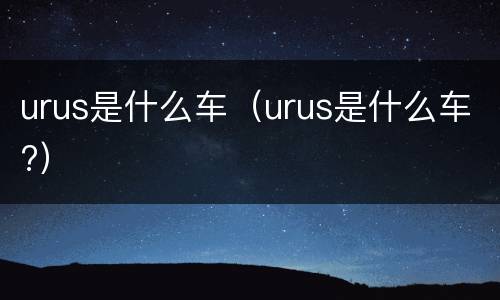 urus是什么车（urus是什么车?）