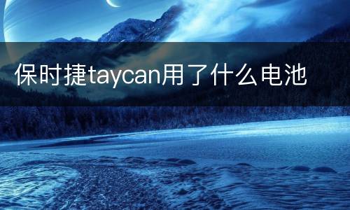 保时捷taycan用了什么电池